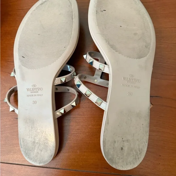 Valentino Women's Beige/Nude Rock Studded Sandals - Picture 6 of 8